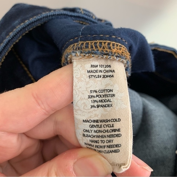 [Soft Surroundings] Dark Wash Elastic Waist Straight Leg Denim Jeans - Picture 7 of 10